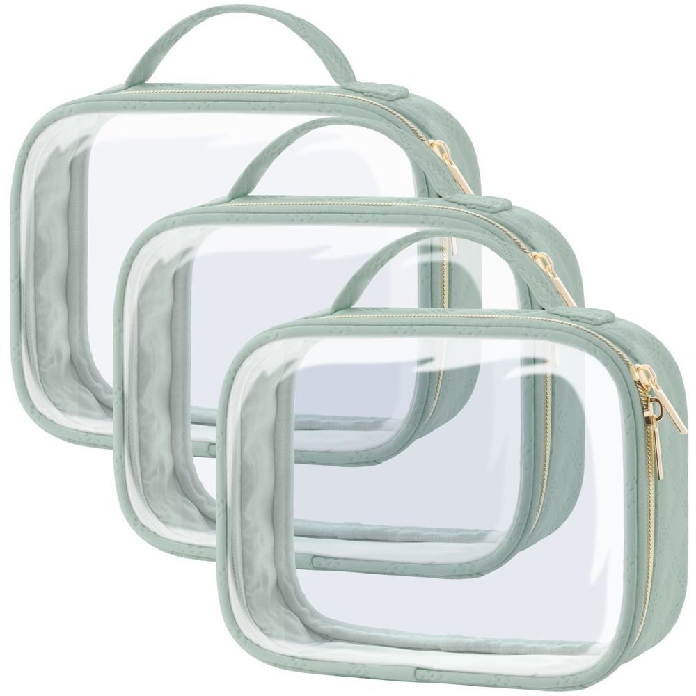 Tsa Approved Toiletry Bag - Clamshell Closing Clear Makeup Bags With Handle,🐠